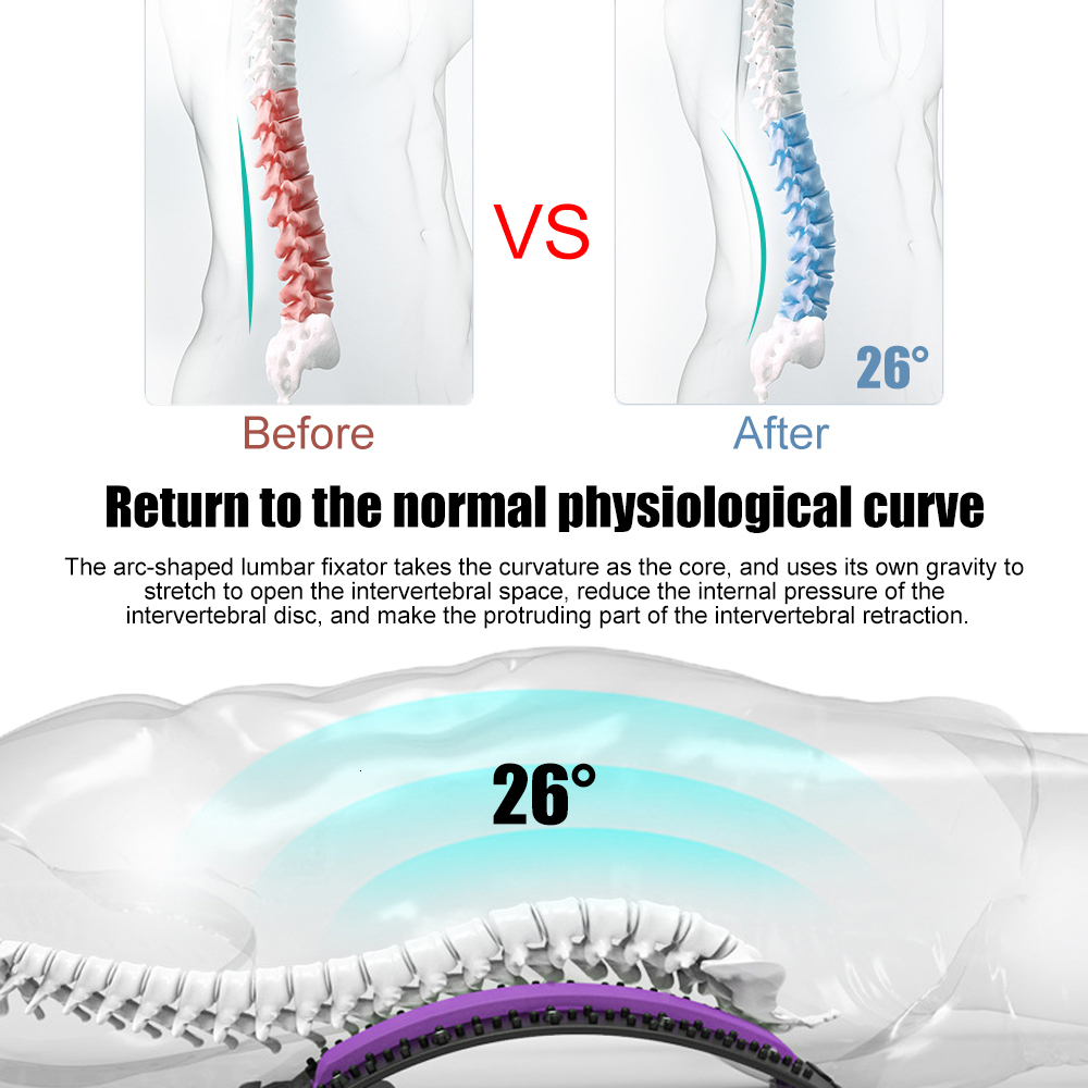 Back Massager 4 Level Back Massager Magnetic Therapy Neck Stretcher Waist Strecher Massage Tools Lumbar Spine Support Pain Reliever HealthCare 230311