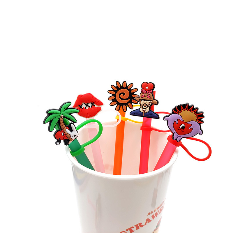Shoe Parts Accessories Bulk Sale Drinking Straw Toppers Mexico Straws Cap Dogs Bad Bunny Dust Prevent Cover Halloween 230311