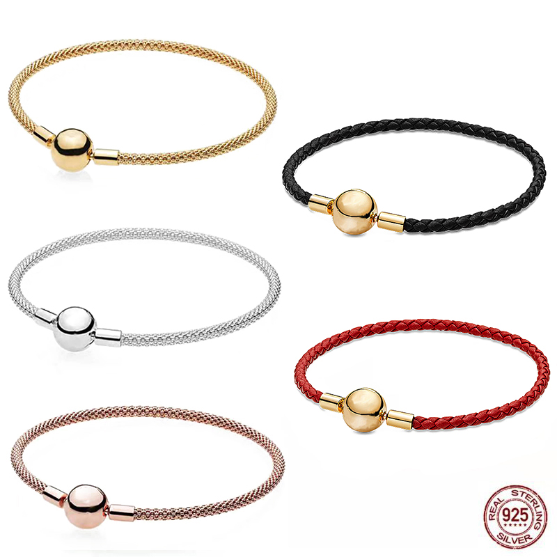 2024 New Popular 925 Sterling Silver Simplicity Mesh Woven Bracelet Is Suitable For Primitive DIY Fashion Jewelry Accessories
