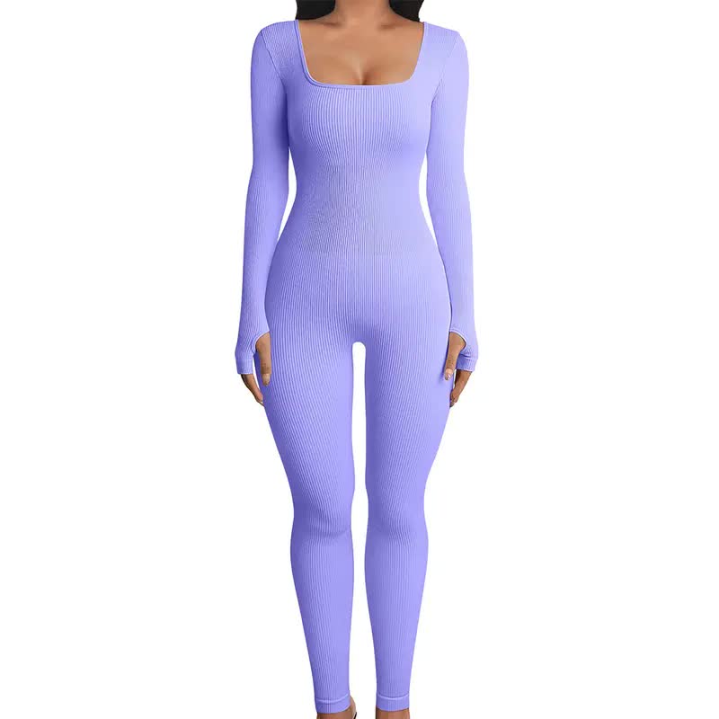 Women Yoga Jumpsuits Workout Outfit Square Neck Ribbed Long Sleeve Sport Jumpsuits Dance wear Clothing, Grey
Women Yoga Jumpsuits Workout Outfit Square Neck Ribbed Long Sleeve Sport Jumpsuits Dance wear Clothing, Grey