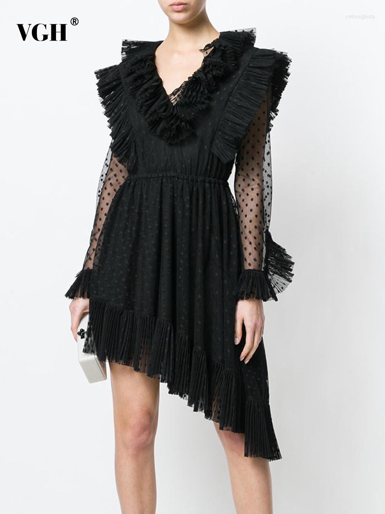 Casual Dresses VGH Asymmetrical Mini Dress For Women V Neck Long Sleeve High Waist Solid Patchwork Slim Female Clothing Summer Fashion, Black
Casual Dresses VGH Asymmetrical Mini Dress For Women V Neck Long Sleeve High Waist Solid Patchwork Slim Female Clothing Summer Fashion, Black