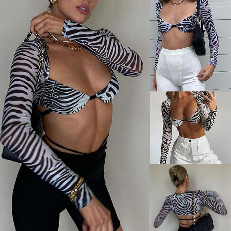 Women' T Shirts Women Sexy Transparent Mesh Zebra Stripped Gothic Y2K Crop Top Ee Through Lange Mouwen Bandage Backless Bra T-shirts, Black
Women' T Shirts Women Sexy Transparent Mesh Zebra Stripped Gothic Y2K Crop Top Ee Through Lange Mouwen Bandage Backless Bra T-shirts, Black