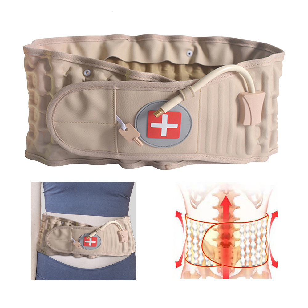 Back Massager Belt Support Brace Physio Decompression Back Relief Waist Lumbar Traction Backache Heat Therapy Pain Massager Family Health Care 230311