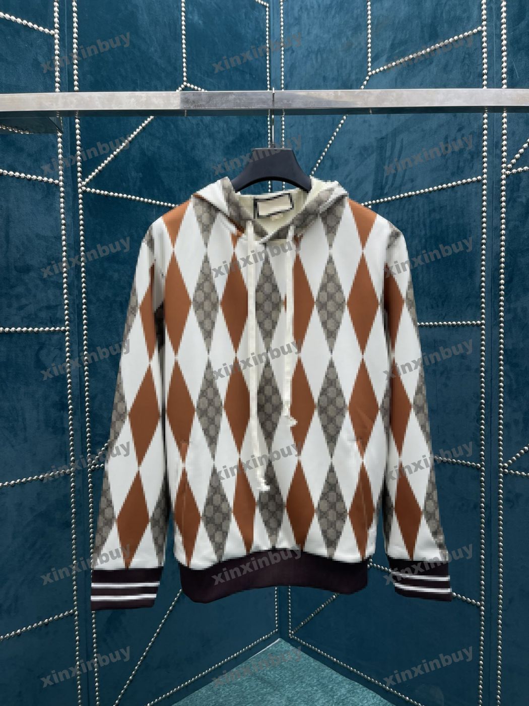 xinxinbuy Men designer hoodie Sweatshirt Diamond square pattern print women Sweatshirts black grey green brown S-3XL, 02
xinxinbuy Men designer hoodie Sweatshirt Diamond square pattern print women Sweatshirts black grey green brown S-3XL, 02