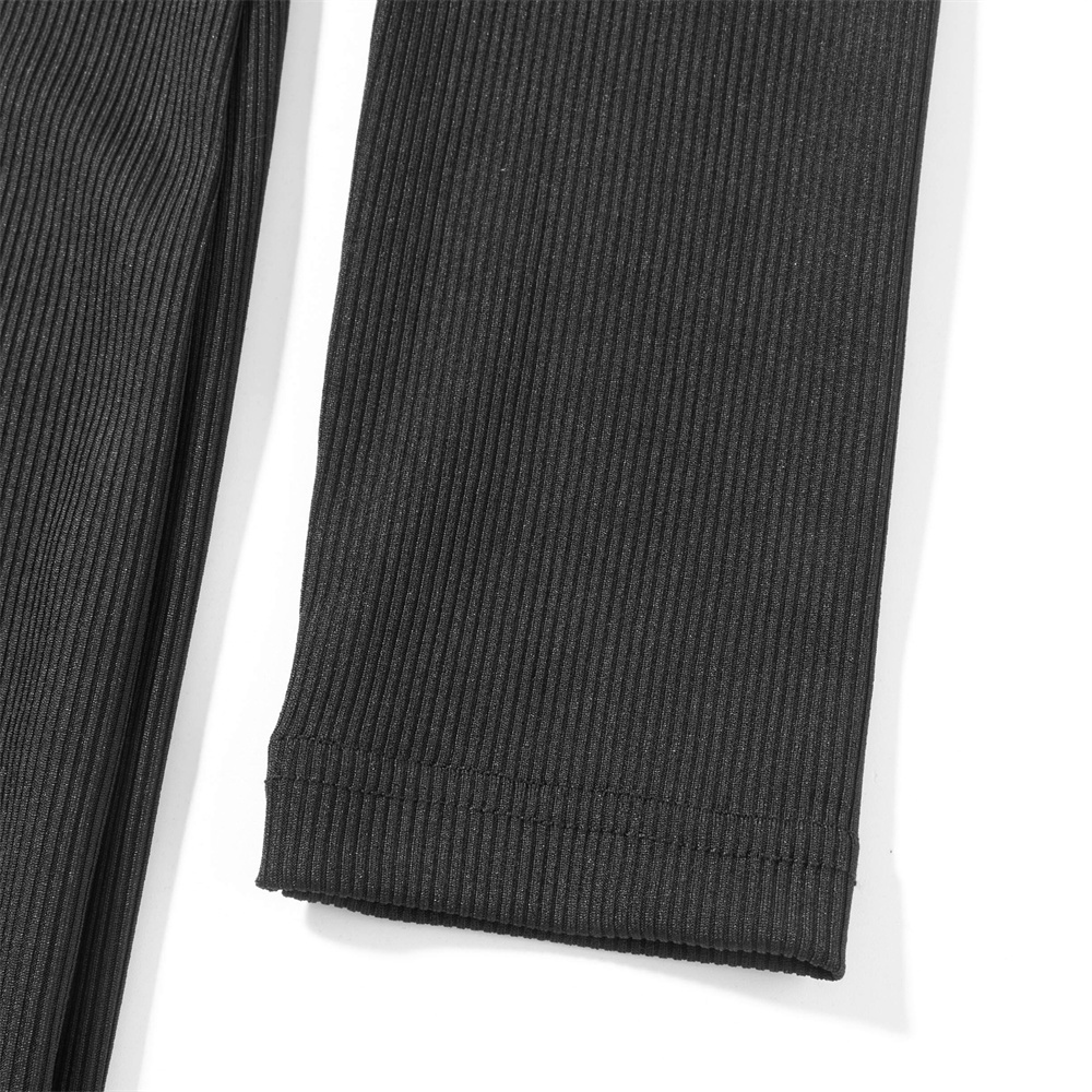 Women's Jumpsuits Rompers Women's Ribbed Yoga Jumpsuits Tight Fitting Woman Long Sleeve Jumpsuit Sport Workout Rompers Bodycon Black Bodysui