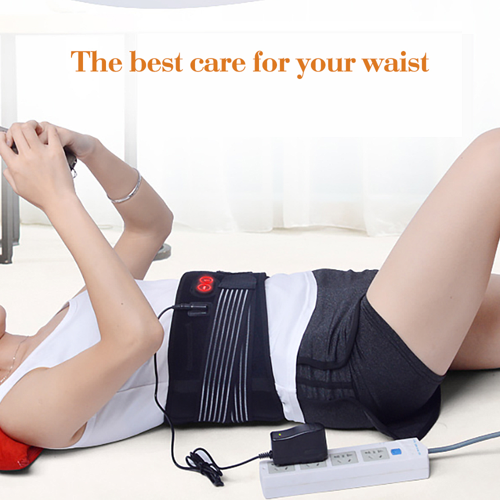 Back Massager Electrict Heating Massage Belt Lumbar Back Waist Massager Support Vibration Physiotherapy Spine Protect Pain Relief Health Care 230311