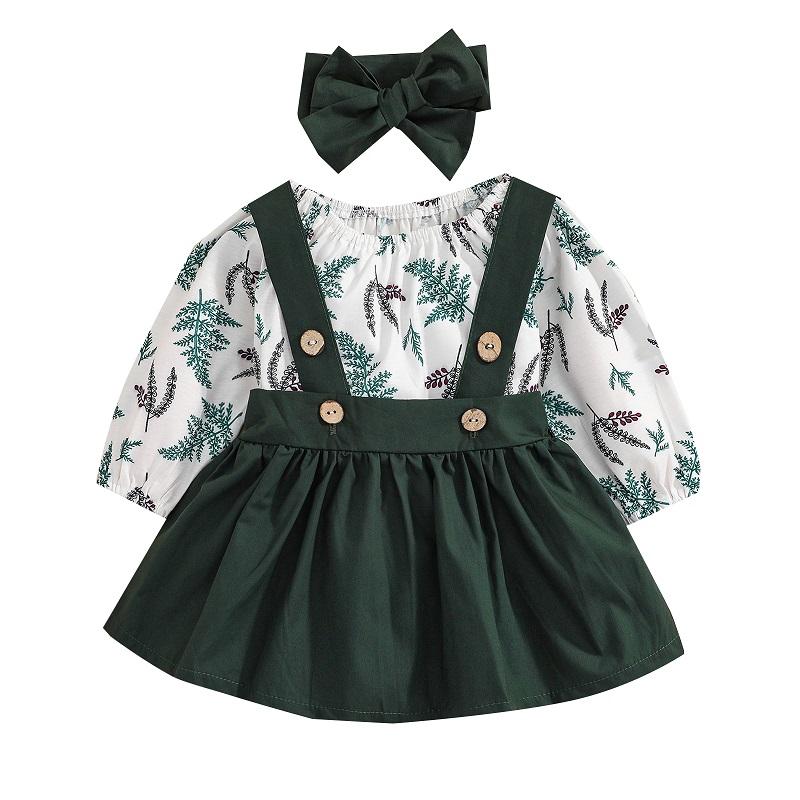 Clothing Sets 0-24 Months Baby Girl Clothes Long Sleeve Romper Adjustable Leaf Pattern Suspender Skirt Bow Headband Outfits, Dark green
Clothing Sets 0-24 Months Baby Girl Clothes Long Sleeve Romper Adjustable Leaf Pattern Suspender Skirt Bow Headband Outfits, Dark green