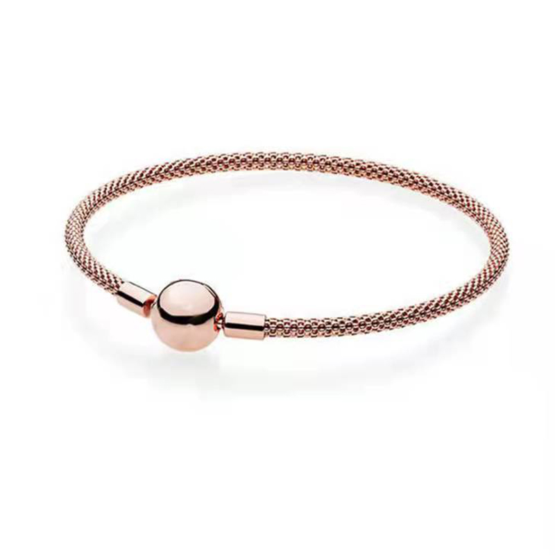 2024 New Popular 925 Sterling Silver Simplicity Mesh Woven Bracelet Is Suitable For Primitive DIY Fashion Jewelry Accessories