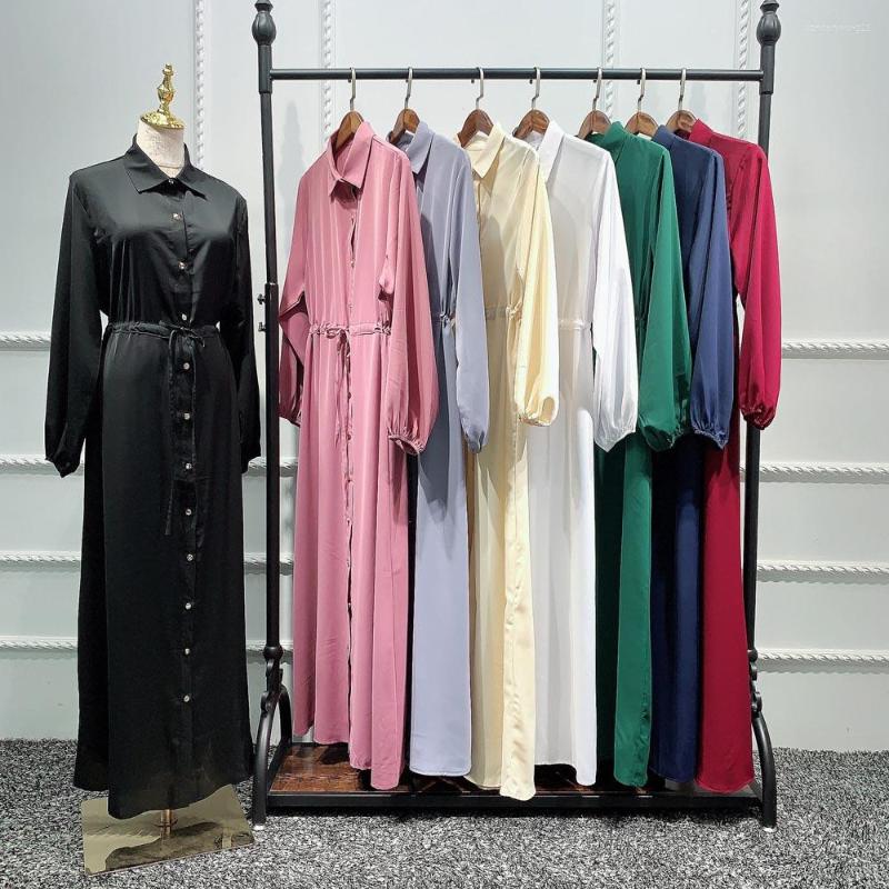 Ethnic Clothing Abaya Dubai Women Solid Color Maxi Shirt Dress Muslim Jilbab Turkish Kaftan Buttons Long Party Gown Islamic Robe Abayas
Ethnic Clothing Abaya Dubai Women Solid Color Maxi Shirt Dress Muslim Jilbab Turkish Kaftan Buttons Long Party Gown Islamic Robe Abayas