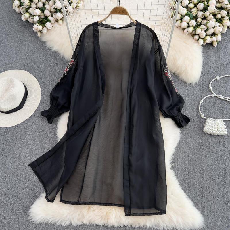 Women's Jackets Chiffon Bishop Sleeve Embroidery Medium Long Cardigan Shawl 2023 Summer Solid Color Loose Versatile Thin Women CoatWomen's
Women's Jackets Chiffon Bishop Sleeve Embroidery Medium Long Cardigan Shawl 2023 Summer Solid Color Loose Versatile Thin Women CoatWomen's