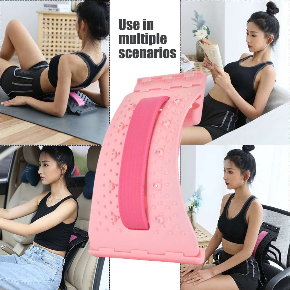 Back Massager 4 Level Back Massager Magnetic Therapy Neck Stretcher Waist Strecher Massage Tools Lumbar Spine Support Pain Reliever HealthCare 230311