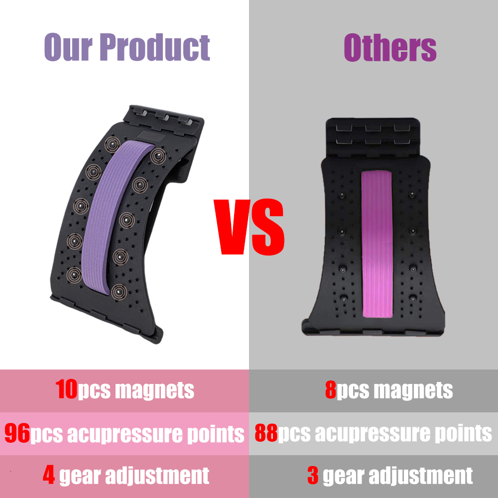 Back Massager 4 Level Back Massager Magnetic Therapy Neck Stretcher Waist Strecher Massage Tools Lumbar Spine Support Pain Reliever HealthCare 230311