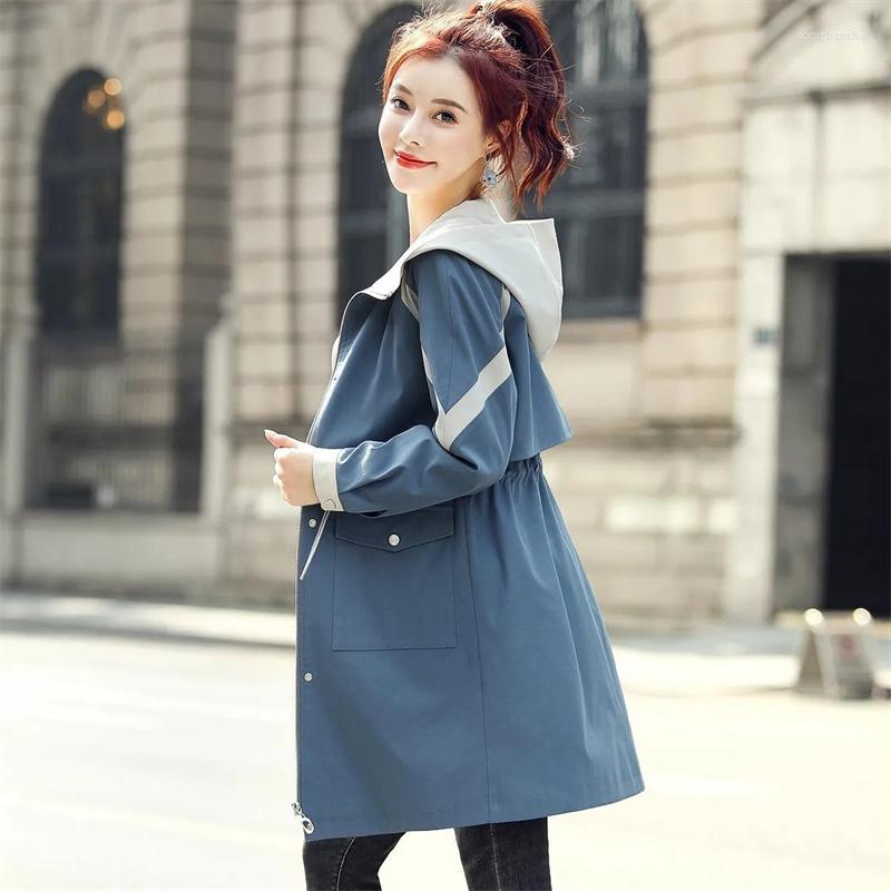 Women's Trench Coats 2023 Spring Autumn Women Coat Mid-length Hooded Zipper Splicing Waist Loose Korean Fashion Windbreaker Female Outwear, Blue
Women's Trench Coats 2023 Spring Autumn Women Coat Mid-length Hooded Zipper Splicing Waist Loose Korean Fashion Windbreaker Female Outwear, Blue
