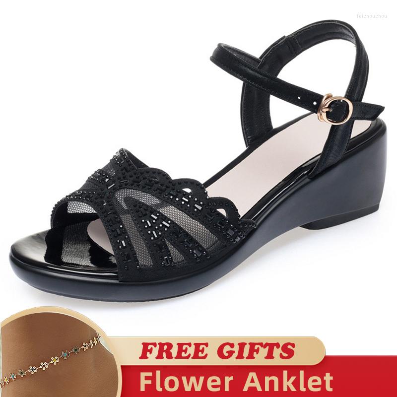 Sandals Women's Rhinestone Mesh Summer Wedges Roman 2023 Pure Color Casual Mother Ladies, Black
Sandals Women's Rhinestone Mesh Summer Wedges Roman 2023 Pure Color Casual Mother Ladies, Black
