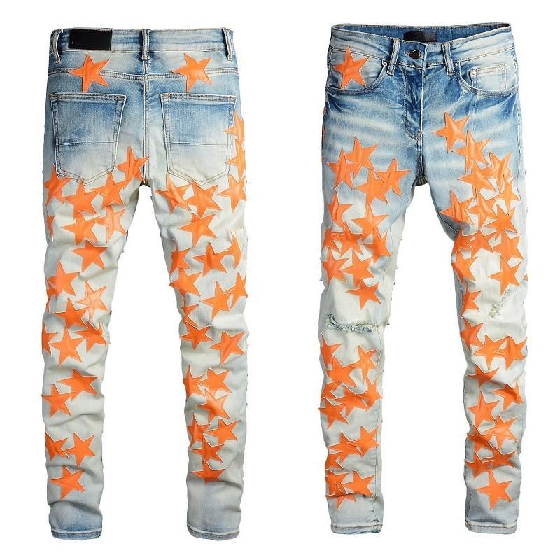 Pants Men jeans Skinny jeans Fashion Yellow five-pointed star embroidery Slim Motorcycle Moto Biker Causal Mens Denim Pants Hip Hop Hmguw, 824
Pants Men jeans Skinny jeans Fashion Yellow five-pointed star embroidery Slim Motorcycle Moto Biker Causal Mens Denim Pants Hip Hop Hmguw, 824