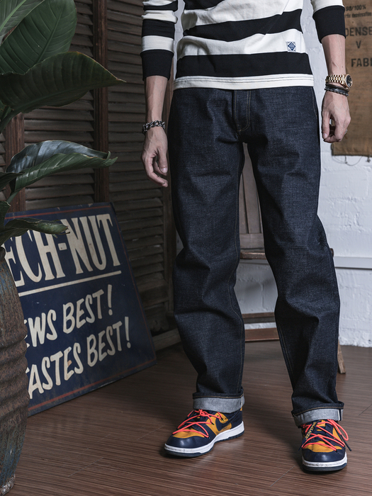 Men's Jeans NON STOCK 15oz Raw Denim Selvedge Jeans Regular Fit Straight Rigid Version 230313, Blue
Men's Jeans NON STOCK 15oz Raw Denim Selvedge Jeans Regular Fit Straight Rigid Version 230313, Blue