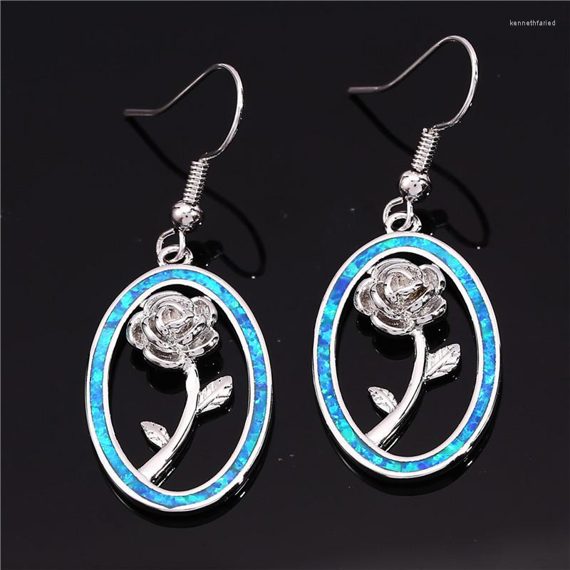 Dangle Earrings Women Fashion Rose Flower Drop White Blue Opal Classic Silver Color Bridal For Girlfriend Gift
Dangle Earrings Women Fashion Rose Flower Drop White Blue Opal Classic Silver Color Bridal For Girlfriend Gift