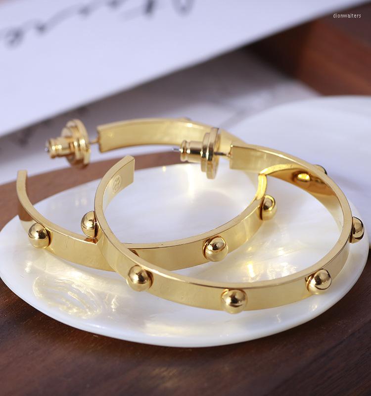 Hoop Earrings Fashion Exquisite Gold-plated Smooth Simple For Women