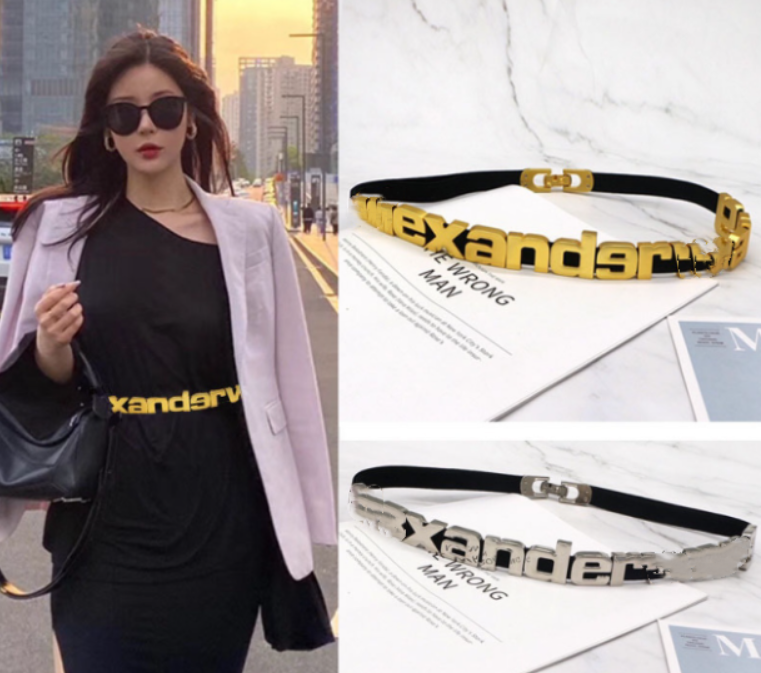Classic Stretch Metallic Belt Female Ornament Ins Style Match with Coat Dress Fine Stretch Belts Cummerbund, Aspic 
Classic Stretch Metallic Belt Female Ornament Ins Style Match with Coat Dress Fine Stretch Belts Cummerbund, Aspic