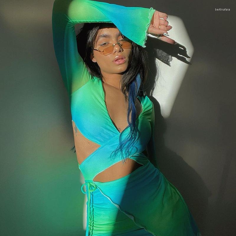 Casual Dresses Women Sheath Dressprinted Blue Tie-Dyed Color Patchwork Lace Up Bandage Mini Dress Full Sleeve Sets 2023 Summer Beachwear
Casual Dresses Women Sheath Dressprinted Blue Tie-Dyed Color Patchwork Lace Up Bandage Mini Dress Full Sleeve Sets 2023 Summer Beachwear