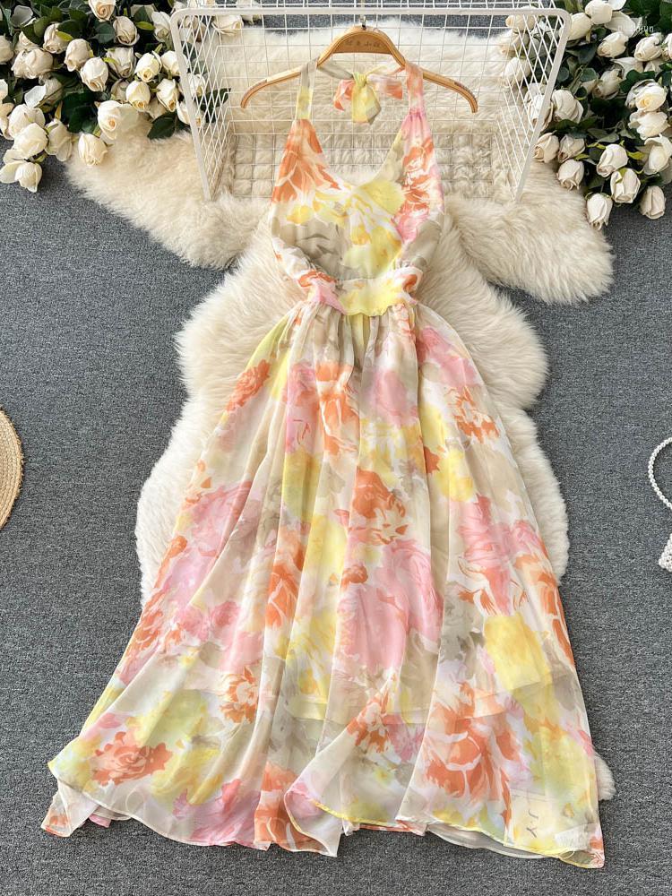 Casual Dresses ZCWXM Halter Chiffon Floral Dress Women Sexy Off Shoulder High Waist Summer Female Backless V-neck Midi Seaside Beach, Beige
Casual Dresses ZCWXM Halter Chiffon Floral Dress Women Sexy Off Shoulder High Waist Summer Female Backless V-neck Midi Seaside Beach, Beige
