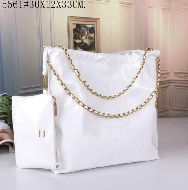 Quality Designer Handbags Women Beach Bag Fashion Knitting Purse Shoulder Large Tote With Chain Shopping bag white, 30*12*33cm
Quality Designer Handbags Women Beach Bag Fashion Knitting Purse Shoulder Large Tote With Chain Shopping bag white, 30*12*33cm