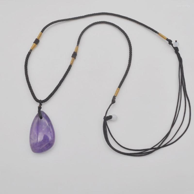 Pendant Necklaces Purple Crystal Stone Adjustable Nylon Rope Braid Necklace Jewelry For Gift F450
Pendant Necklaces Purple Crystal Stone Adjustable Nylon Rope Braid Necklace Jewelry For Gift F450