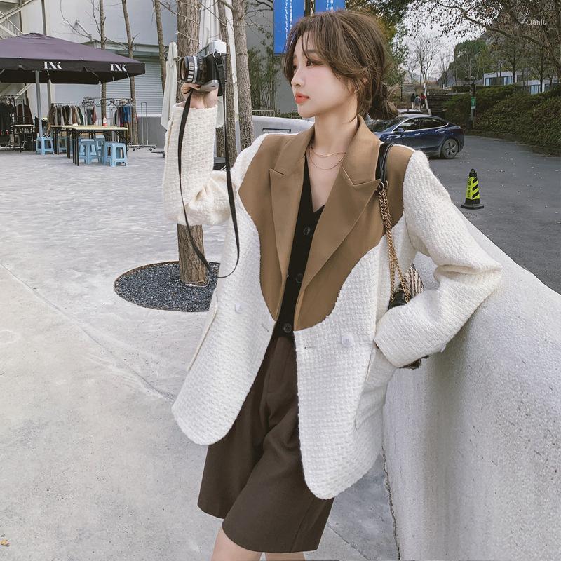 Women' Suits 2023 Women' Blazers Fashion Spring Autumn Contrasting Colors Patchwork Suit Jacket Women Casual Office Lady Coats Tops, White
Women' Suits 2023 Women' Blazers Fashion Spring Autumn Contrasting Colors Patchwork Suit Jacket Women Casual Office Lady Coats Tops, White