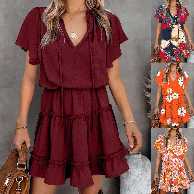 Party Dresses Women V-neck Floral Lace-up Print Sun Bouquet Waist Ruffled Women' Mini Short Dress Summer Style Casual Beach Vestido, Ds0152-29
Party Dresses Women V-neck Floral Lace-up Print Sun Bouquet Waist Ruffled Women' Mini Short Dress Summer Style Casual Beach Vestido, Ds0152-29