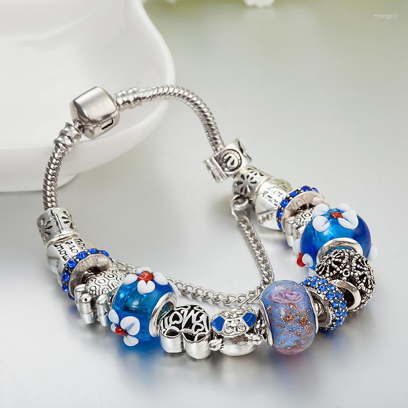 Charm Bracelets ANNAPAER Blue Crystal Tortoise Flower Beads Bangles DIY Antique Fit Original Pulsera B16104
Charm Bracelets ANNAPAER Blue Crystal Tortoise Flower Beads Bangles DIY Antique Fit Original Pulsera B16104