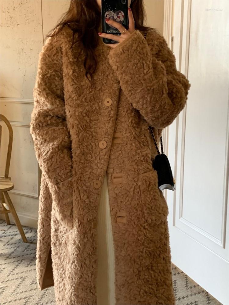 Women's Fur 2023 Women Elegant Solid O-neck Faux Coats Female Simple Thick Warm Long Korean Single Breasted Overcoats, Beige
Women's Fur 2023 Women Elegant Solid O-neck Faux Coats Female Simple Thick Warm Long Korean Single Breasted Overcoats, Beige