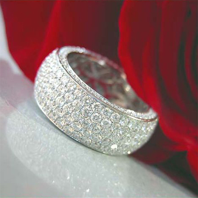 Hollow Finger Ring Full AAAAA Zircon 925 Sterling silver Engagement Wedding Band Rings for Women Men Birthday Party Jewelry Gift