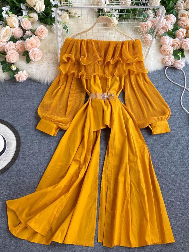 Women's Blouses Summe Sexy Slash Neck Shirt Women Pleated Double Ruffles Lantern Sleeve Blouse With Belt Candy Colors Chic Femme Blusas, Green
Women's Blouses Summe Sexy Slash Neck Shirt Women Pleated Double Ruffles Lantern Sleeve Blouse With Belt Candy Colors Chic Femme Blusas, Green
