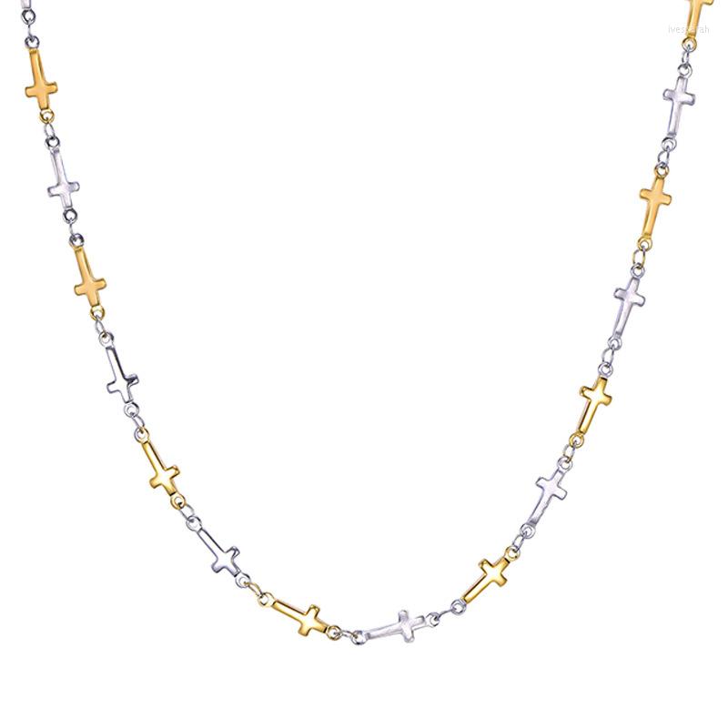 Chains WT-BFN009 Women Stainless Steel Cross Chain Necklace Religious Christ Jewelry In 50cm Long
Chains WT-BFN009 Women Stainless Steel Cross Chain Necklace Religious Christ Jewelry In 50cm Long