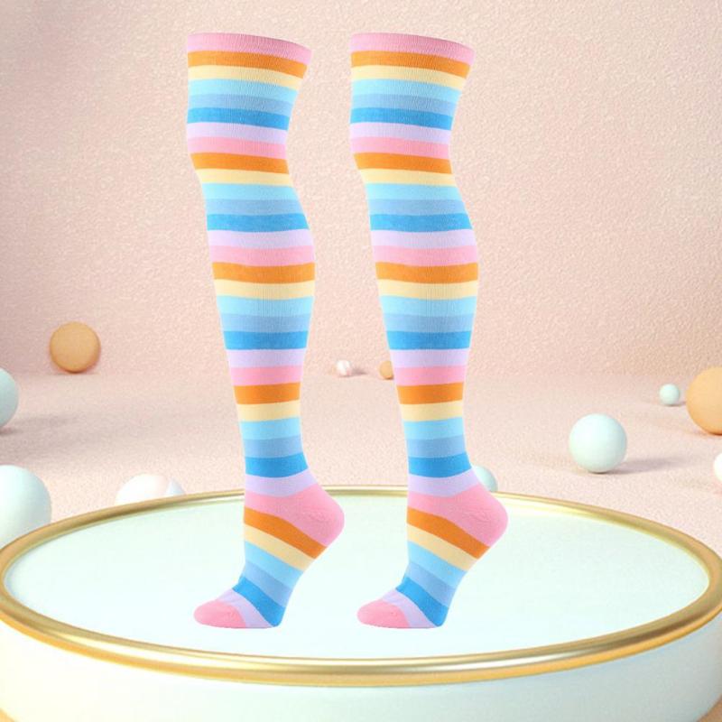 Women Socks & Hosiery High Elasticity Anti-slip Over The Knee Clown Striped Stockings For Winter, Pink
Women Socks & Hosiery High Elasticity Anti-slip Over The Knee Clown Striped Stockings For Winter, Pink