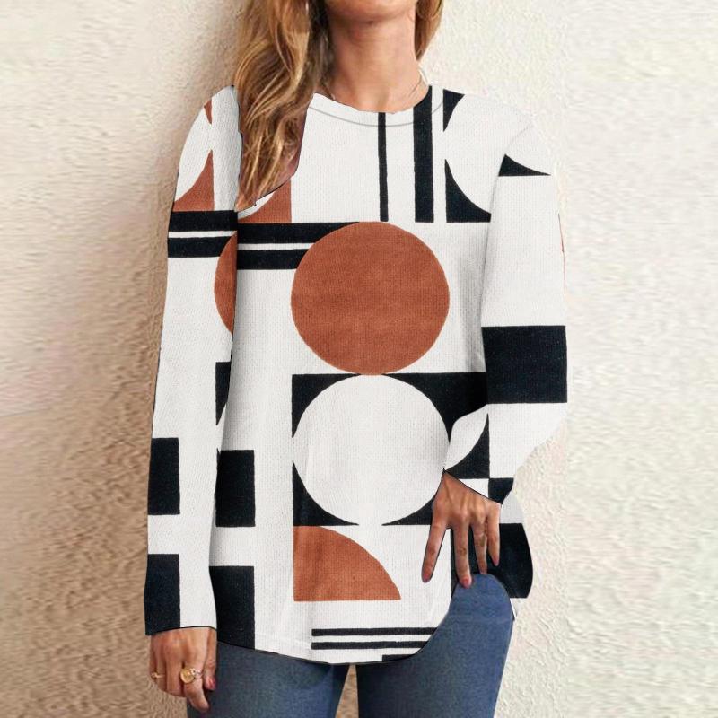 Women' T Shirts Polyester Tops For Women Women' Round Neck Long Sleeve Patchwork Print Fashion Casual Loose Shirt Tees, Blue
Women' T Shirts Polyester Tops For Women Women' Round Neck Long Sleeve Patchwork Print Fashion Casual Loose Shirt Tees, Blue