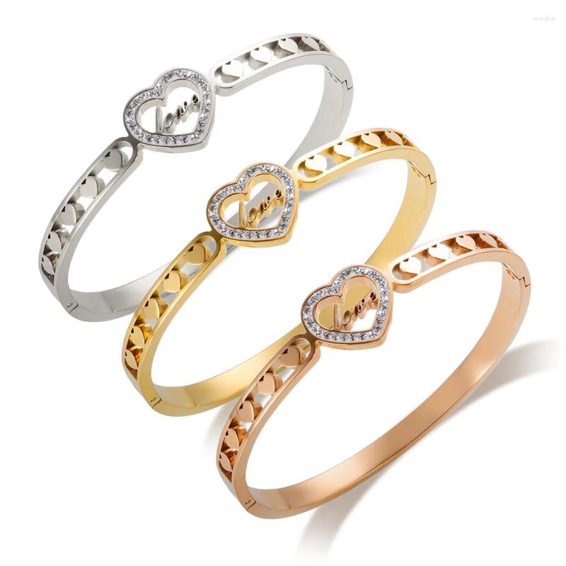 Bangle JINHUI Multi Heart Shaped Cuff Bangles Vintage Stainless Steel Hollow Crystal Love Bracelets Gold Plating Fashion Jewelry
Bangle JINHUI Multi Heart Shaped Cuff Bangles Vintage Stainless Steel Hollow Crystal Love Bracelets Gold Plating Fashion Jewelry