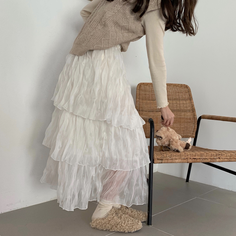 Skirts Chiffon Skirt Womens Faldas Mujer Moda Fashion Elastic High Waist Mesh Tutu Maxi Pleated Long Midi Saias Jupe Women's Skirt 230313, Beige
Skirts Chiffon Skirt Womens Faldas Mujer Moda Fashion Elastic High Waist Mesh Tutu Maxi Pleated Long Midi Saias Jupe Women's Skirt 230313, Beige