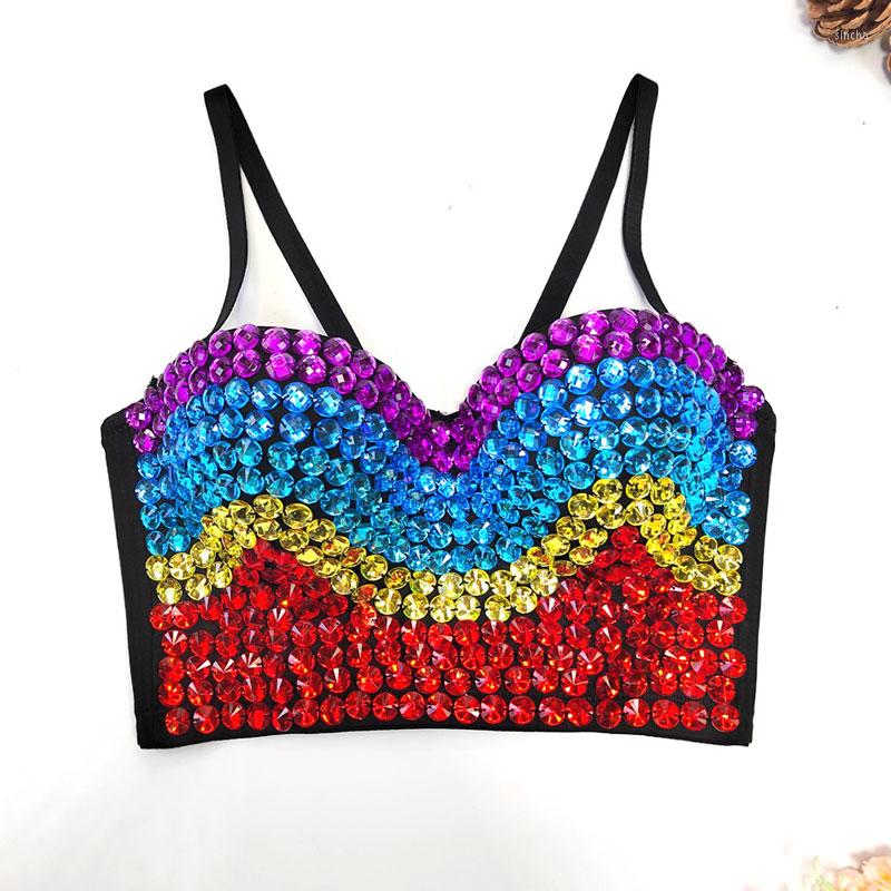 Women's Tanks Party Floral Rhinestone Bra Bustier Top Stretch Colorful Rainbow Crosets Vest For Sexy Women, Rainbow color
Women's Tanks Party Floral Rhinestone Bra Bustier Top Stretch Colorful Rainbow Crosets Vest For Sexy Women, Rainbow color