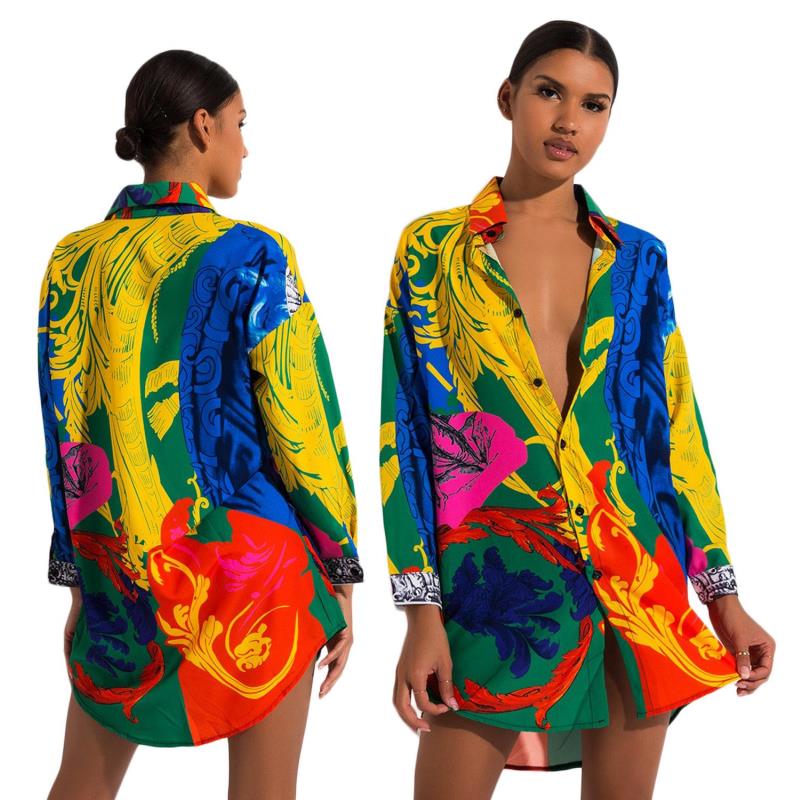 Casual Dresses New Fashion Women Shirt Dress Long Sleeve Vestidos Designer Dresses Colorful Painted One Piece Wholesale Clothing Kbiaf, Km8033
Casual Dresses New Fashion Women Shirt Dress Long Sleeve Vestidos Designer Dresses Colorful Painted One Piece Wholesale Clothing Kbiaf, Km8033