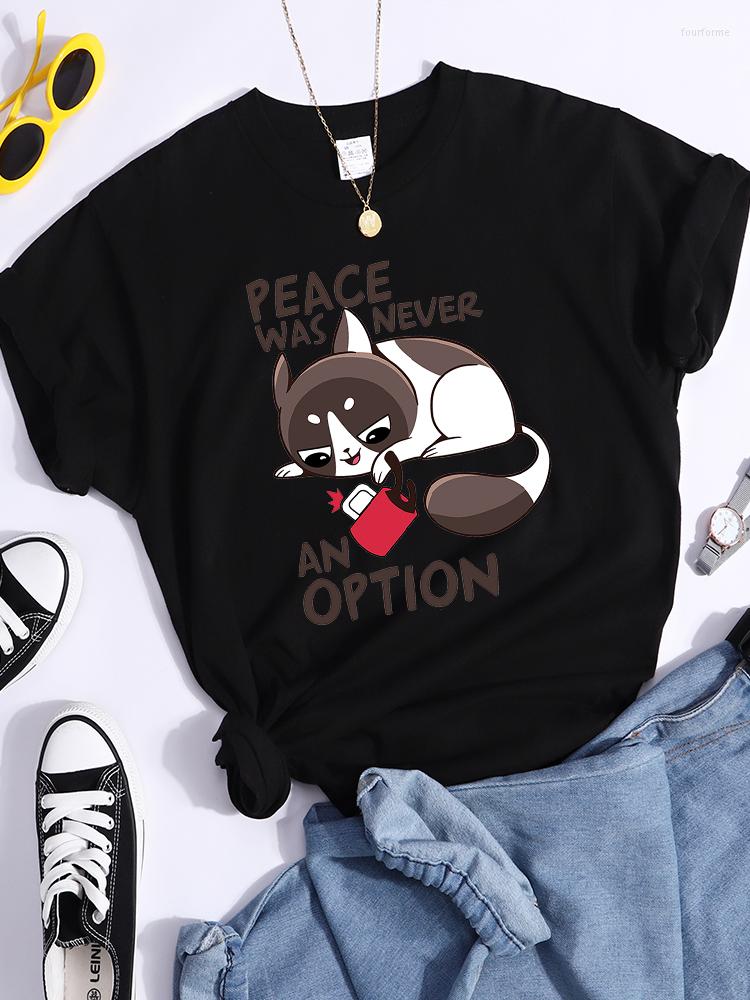 Women' T Shirts Peace Was Never An Option Cartoons Women Breathable Street Crop Top Hip Hop Summer Clothes Fashion Quality T-Shirt, Gray
Women' T Shirts Peace Was Never An Option Cartoons Women Breathable Street Crop Top Hip Hop Summer Clothes Fashion Quality T-Shirt, Gray