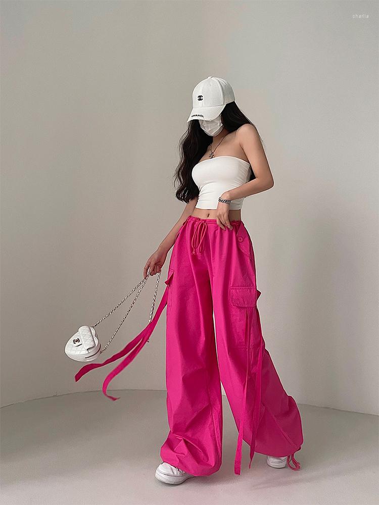 Women' Pants Women Harajuku Y2k Korean Fashion Cargo Wide Leg Drawstring Long Trousers Baggy Sweatpants Streetwear Gyaru, Rose red
Women' Pants Women Harajuku Y2k Korean Fashion Cargo Wide Leg Drawstring Long Trousers Baggy Sweatpants Streetwear Gyaru, Rose red