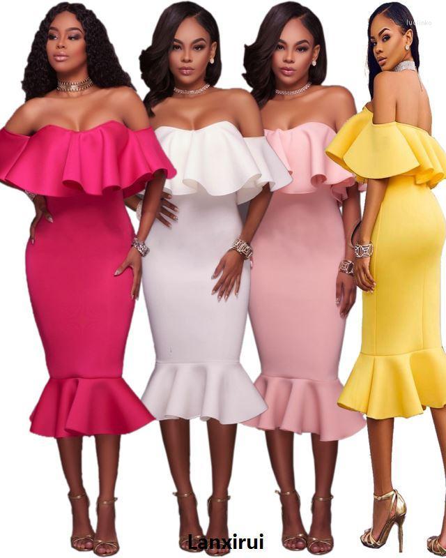 Casual Dresses Est Design Rose/Green/White Off Shoulder Strapless Ruffles Midi Dress Sexy Woman Night Out Wear Fish Tail Online, Black
Casual Dresses Est Design Rose/Green/White Off Shoulder Strapless Ruffles Midi Dress Sexy Woman Night Out Wear Fish Tail Online, Black