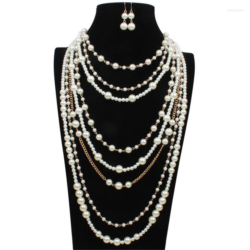 Necklace Earrings Set European And American Temperament Multi-layer Fashion Women's Jewelry Pearl Long Sweater Chain Clothes Accessories, Picture shown
Necklace Earrings Set European And American Temperament Multi-layer Fashion Women's Jewelry Pearl Long Sweater Chain Clothes Accessories, Picture shown