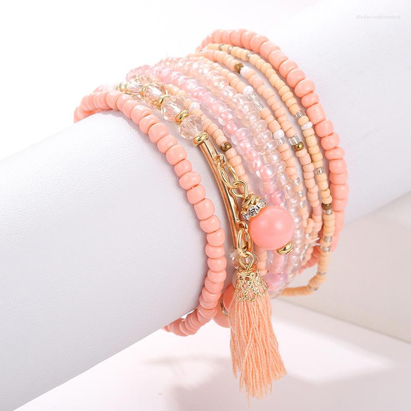 Charm Bracelets Femme Bohemian Multilayer Elastic Set Bangles With Tassel Crystal Bead Seed Beads Bracelet Women Jewelry Gifts
Charm Bracelets Femme Bohemian Multilayer Elastic Set Bangles With Tassel Crystal Bead Seed Beads Bracelet Women Jewelry Gifts