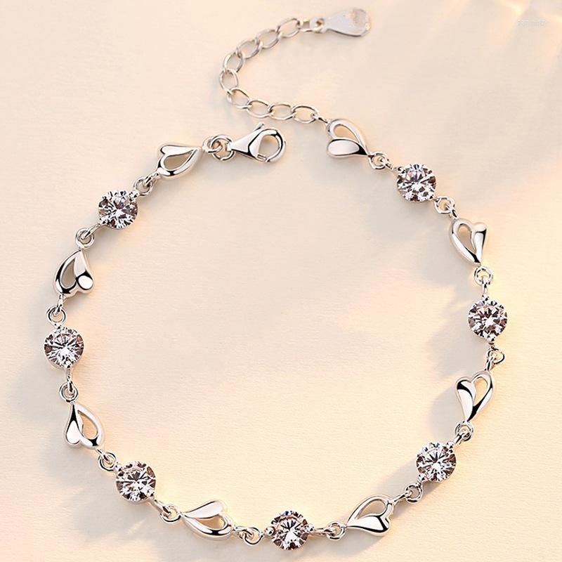 Charm Bracelets Simple Silver Plated Heart Crystal Necklace Bohemian Women's Summer Leisure Party Jewelry Valentine's Gift
Charm Bracelets Simple Silver Plated Heart Crystal Necklace Bohemian Women's Summer Leisure Party Jewelry Valentine's Gift