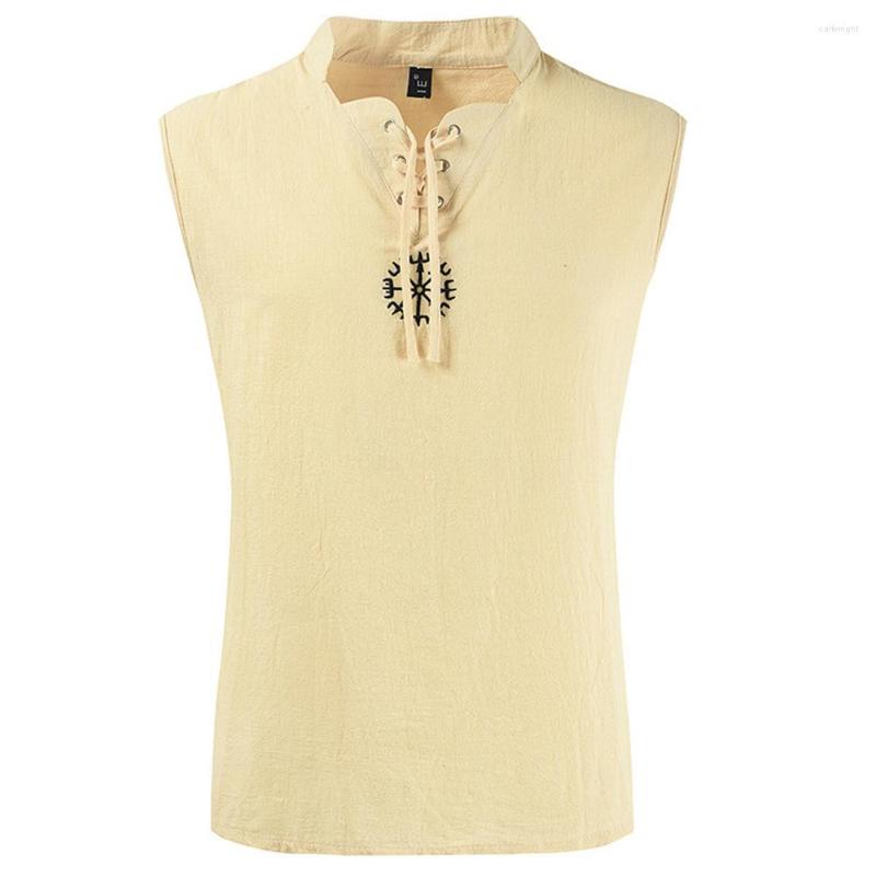 Men's Tank Tops Folk Style Mans Vest Man Top Tees Sleeveless Vests Lace Up European Ethnic Pattern Embroidery Men T Shirt Plus XXXL Topwear, Picture shown 
Men's Tank Tops Folk Style Mans Vest Man Top Tees Sleeveless Vests Lace Up European Ethnic Pattern Embroidery Men T Shirt Plus XXXL Topwear, Picture shown