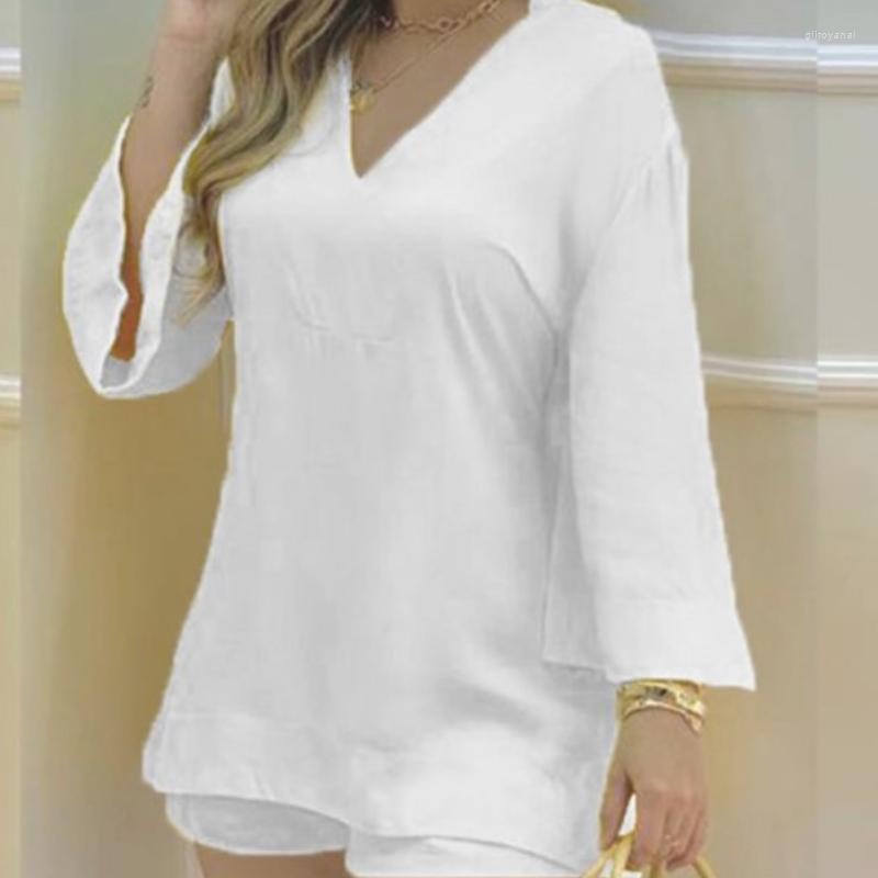 Women' Tracksuits Summer Two Piece Women Sets 2023Elegant V-neck Flare Sleeve Shirt And Shorts Homewear Suits Spring Casual Solid Loose, Green
Women' Tracksuits Summer Two Piece Women Sets 2023Elegant V-neck Flare Sleeve Shirt And Shorts Homewear Suits Spring Casual Solid Loose, Green