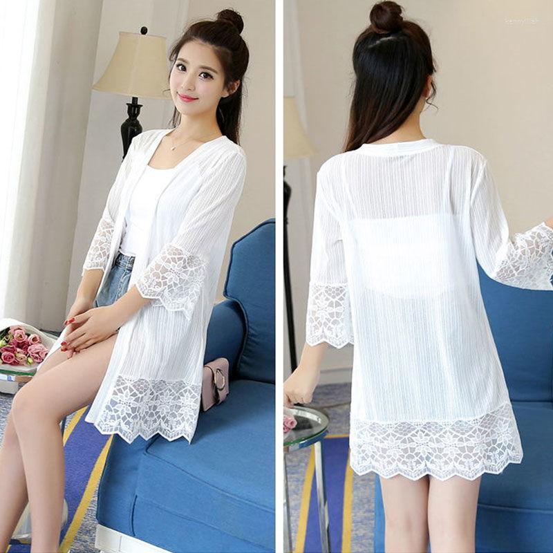Women' Jackets Summer Woman Long Sleeve Jacket Female Hollow Lace Tops Ladies Cardigan Thin Sunscreen Coat Air Conditioning Shirt A39, White
Women' Jackets Summer Woman Long Sleeve Jacket Female Hollow Lace Tops Ladies Cardigan Thin Sunscreen Coat Air Conditioning Shirt A39, White