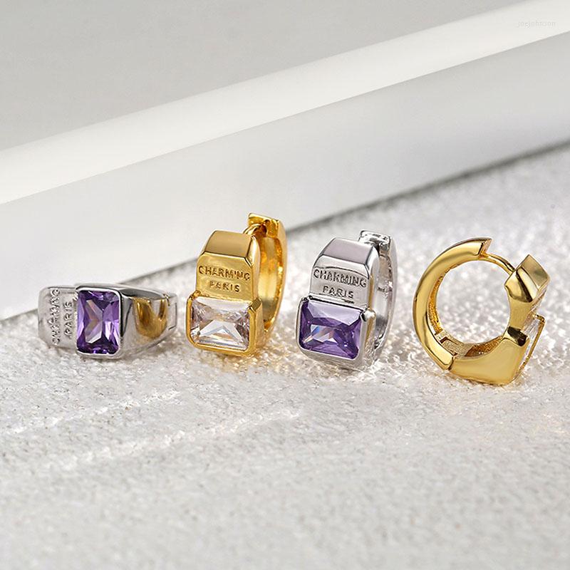Hoop Earrings Top Quality Letter Style Square CZ Micro-set White Purple Diamond Buckle Circle For Women
Hoop Earrings Top Quality Letter Style Square CZ Micro-set White Purple Diamond Buckle Circle For Women